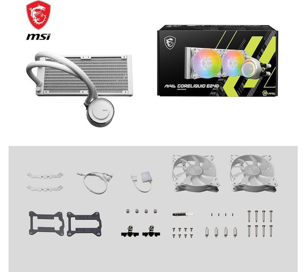 MSI MAG CORELIQUID E240 240 mm Liquid CPU Cooler - RGB LED, White