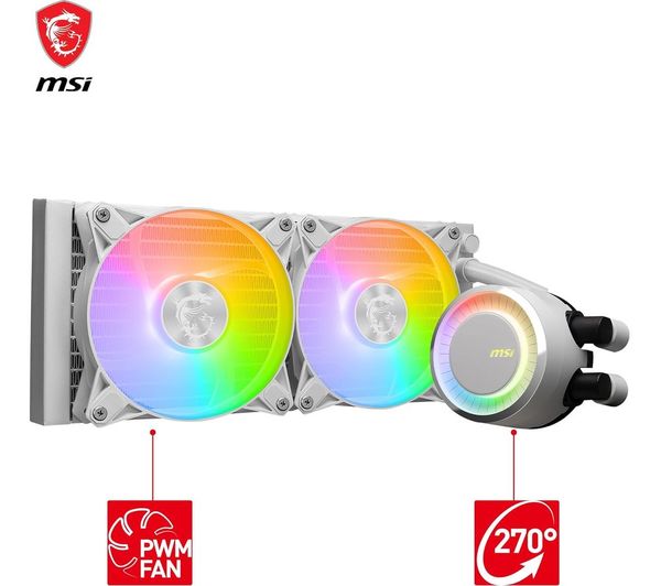 MSI MAG CORELIQUID E240 240 mm Liquid CPU Cooler - RGB LED, White