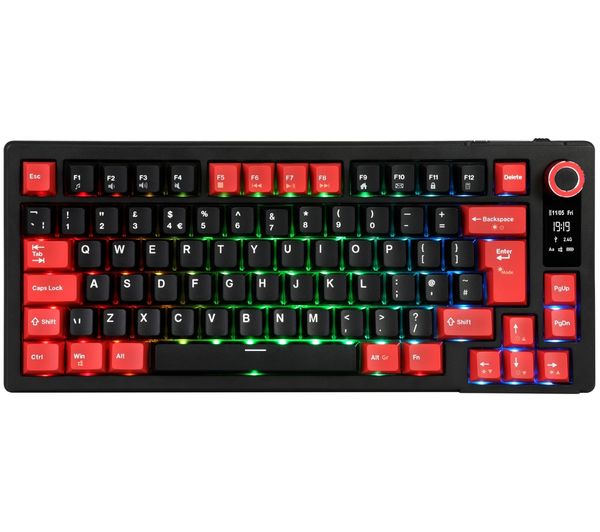 An image of ADX ADXMK19RD26 RGB Mechanical Gaming Keyboard - Black & Red