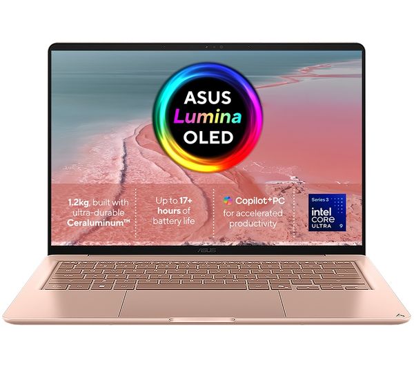 An image of ASUS Zenbook 14 OLED 14" Laptop - Intel® Core™ Ultra 5, 512 GB SSD, Rose Pink