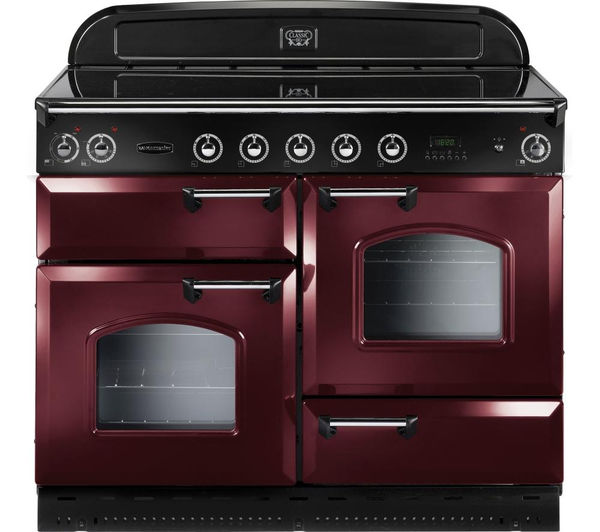 RANGEMASTER Classic 110 Electric Induction Range Cooker - Cranberry & Chrome, Cranberry