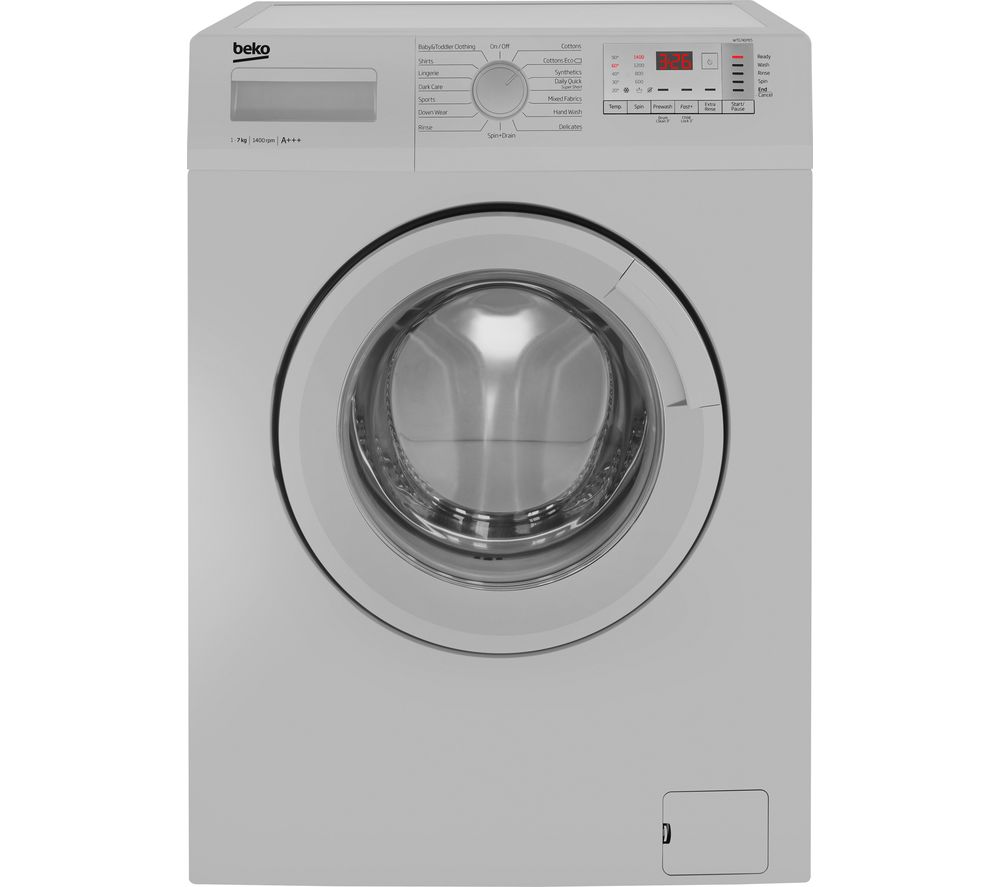 BEKO WTG741M1S 7 kg 1400 Spin Washing Machine - Silver, Silver