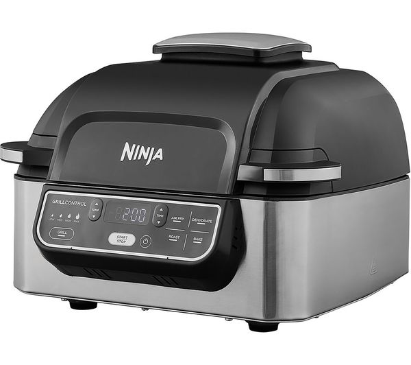 Ninja Foodi Ag301uk 5 In 1 Health Grill Air Fryer Black Brushed Steel
