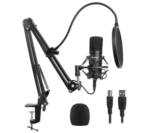 An image of PROSOUND PROS-04AUA Microphone & Boom Arm - Black