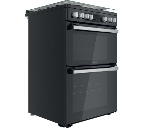 869991595050 HOTPOINT Multiflow HDM67G9C2CSB 60 cm Dual Fuel Cooker Black Currys Business