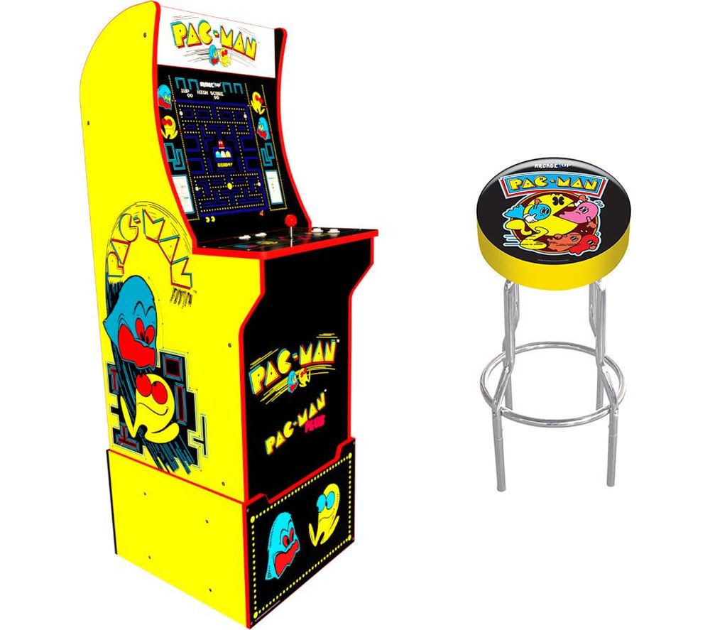 ARCADE1UP Pac-Man Arcade Cabinet & Gaming Stool Set