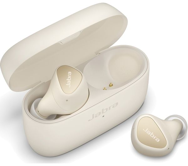 Image of JABRA Elite 4 Wireless Bluetooth Noise-Cancelling Earbuds - Light Beige