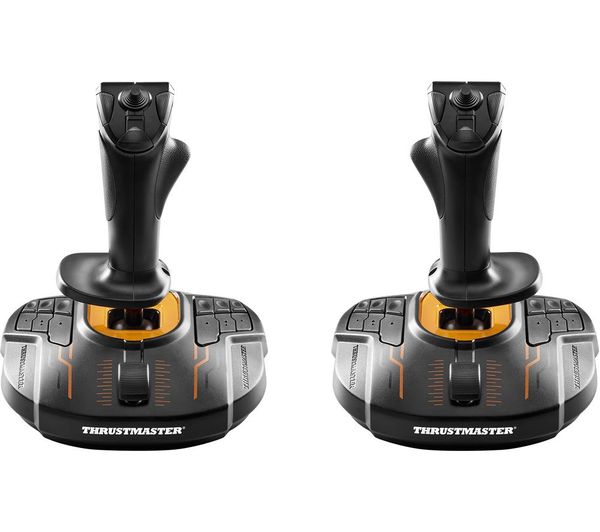 An image of THRUSTMASTER T-16000M FCS Space Sim Duo Joystick - Black & Orange