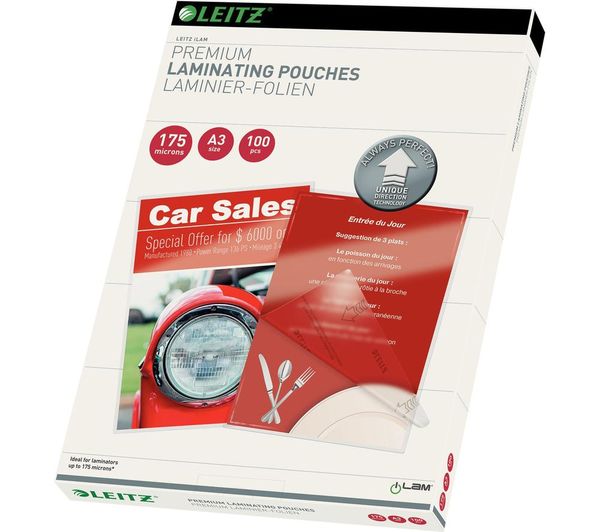 Leitz Ilam 74900000 175 Micron A3 Laminating Pouches Pack Of 100