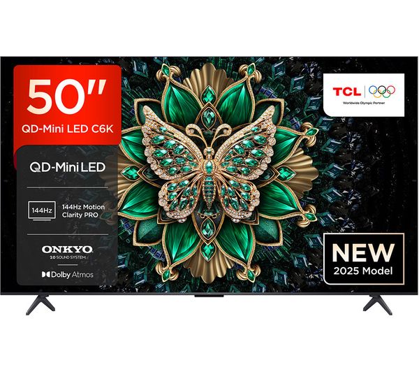 An image of TCL C6K 50" QD-Mini LED 4K HDR Smart Google TV - 50C6K