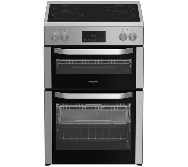 An image of HOTPOINT Multiflow HDME6VDC2AX 60 cm Electric Ceramic Cooker - Stainless Steel