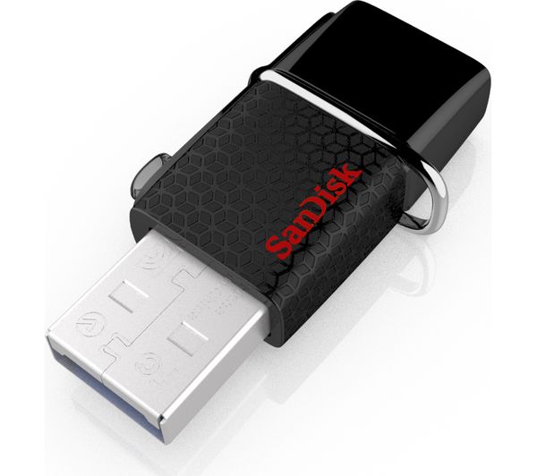 Image of SANDISK Ultra Dual USB 3.0 & Micro USB Memory Stick - 32 GB, Black