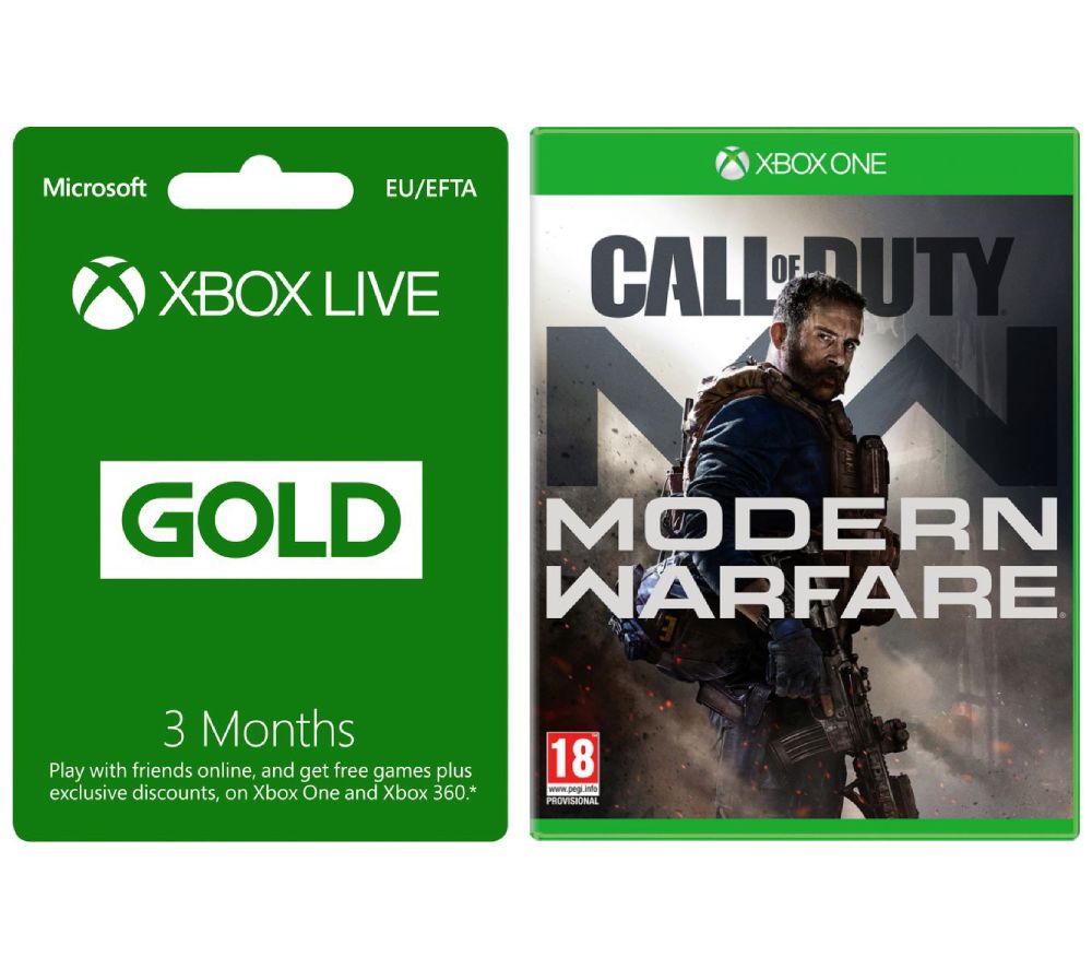 XBOX ONE Call of Duty: Modern Warfare (2019) & Xbox LIVE Gold Membership 3 Month Subscription Bundle, Gold