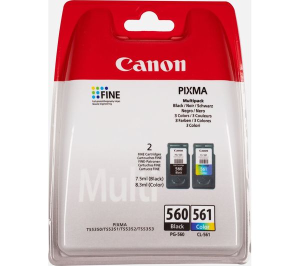 Image of CANON PG-560 & CL-561 Black & Tri-colour Ink Cartridges - Twin Pack