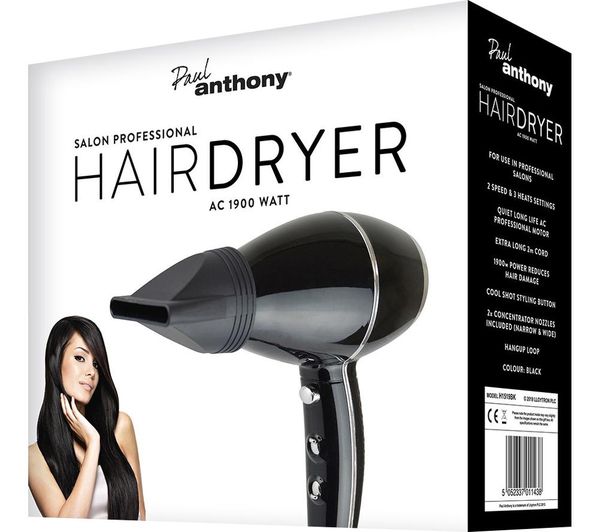 Buy LLOYTRON Paul Anthony Salon Professional H1519BK Hair Dryer Black