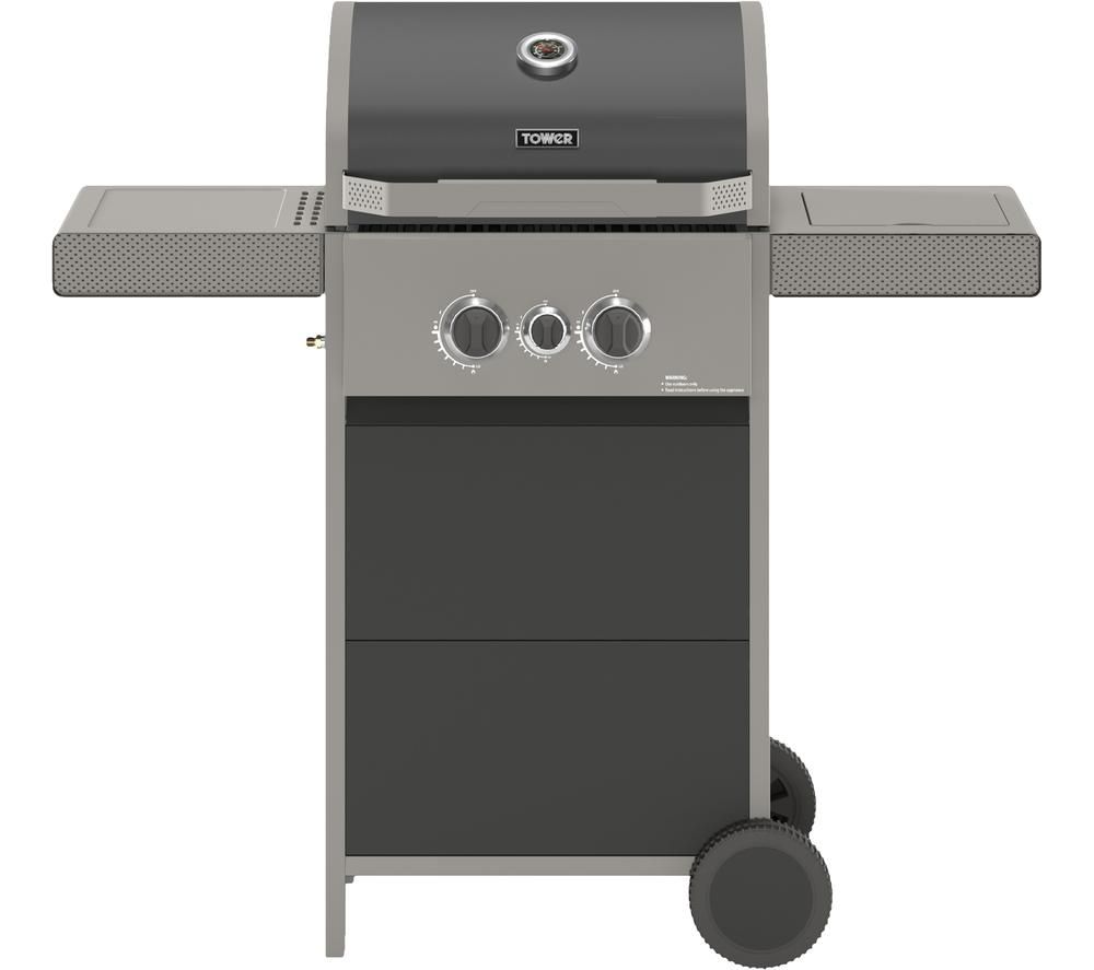 Stealth 2000 T978500 Portable 2 Burner Grill Gas BBQ - Black