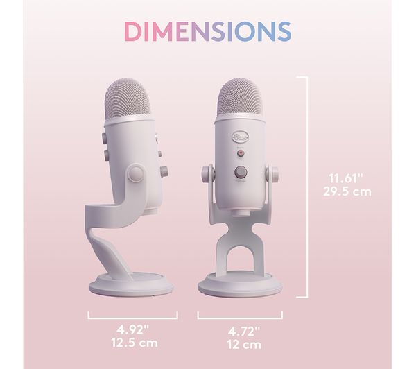 BLUE Yeti Aurora USB Streaming Microphone - White Mist - 988