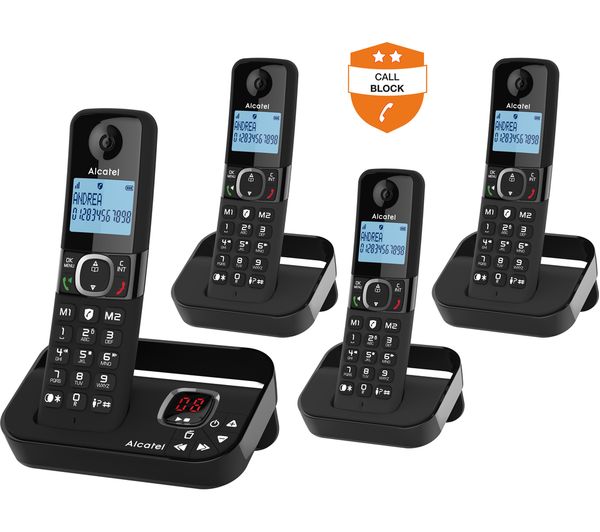 Alcatel F860 Voice Tam Atl1427554 Cordless Phone Quad Handsets Black
