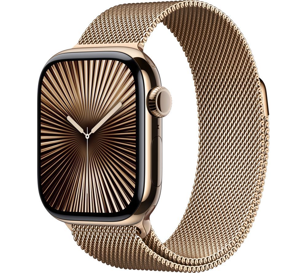 Watch Series 10 Cellular - 42 mm Gold Titanium Case with Gold Milanese Loop