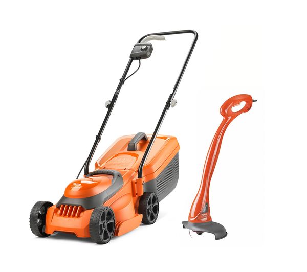 Flymo Simplicompact 300 Lawnmower Mini Trim Grass Trimmer Orange Black