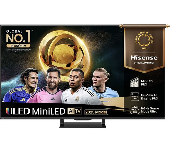 HISENSE U7Q PRO 65" Mini LED 4K 165Hz Smart AI TV with Freely - 65U7QTUK PRO