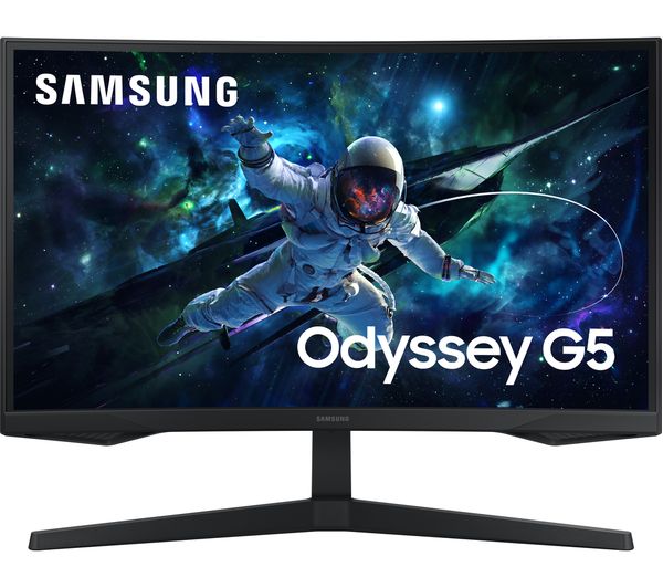 An image of SAMSUNG Odyssey G5 LS27CG552EUXXU Quad HD 27" Curved VA LCD Refurbished Gaming Monitor - Black (Excellent Condition)