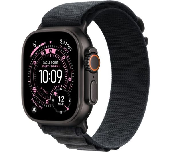 APPLE Watch Ultra 3 Cellular - 49 mm Black Titanium Case with Black Alpine Loop, Large