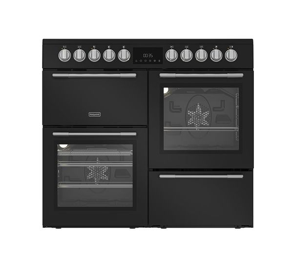 An image of HOTPOINT RH100CA21B 100 cm Electric Ceramic Range Cooker - Black