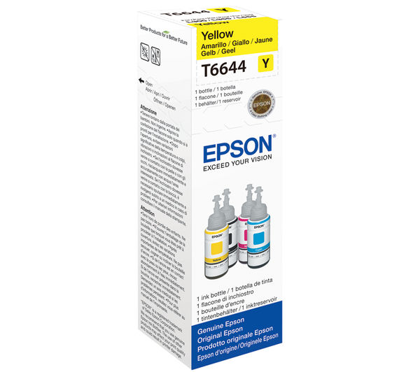 EPSON T6644 Yellow Ecotank Ink Bottle - 70 ml, Yellow