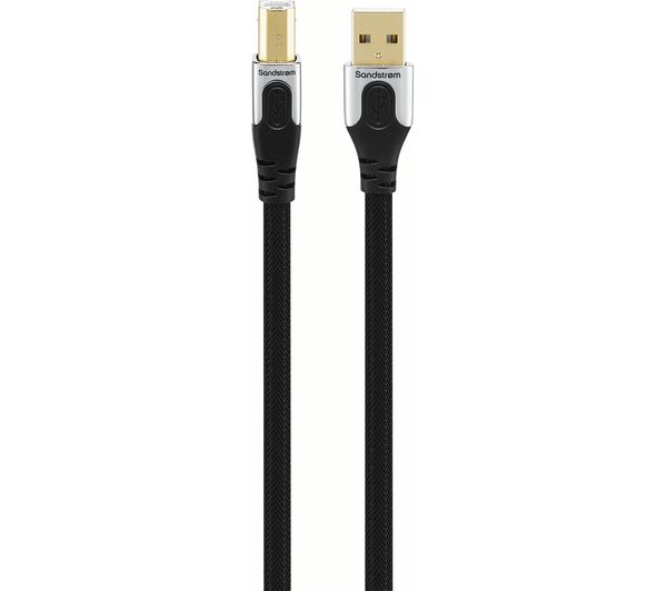 SANDSTROM SUSB18M17 Premium High Speed USB 2.0 A to B Cable - 1.8 m, Gold