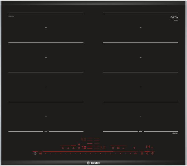 BOSCH Serie 8 PXX675DV1E Electric Induction Smart Hob - Black, Black