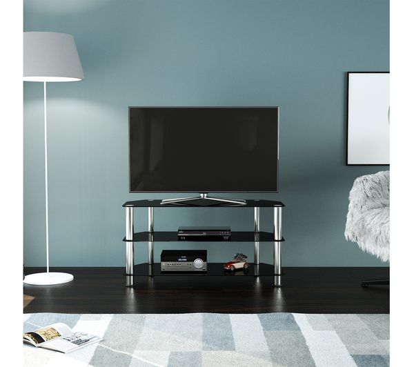AVF SDC1000 TV Stand for up to 50" TVs - Black & Chrome - SDC1000 ...