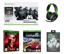 MICROSOFT Xbox One S Gears 5 Special Edition, Tekken 7, Project Cars 2, Recon 70X Gaming Headset & Twin Docking Station Bundle