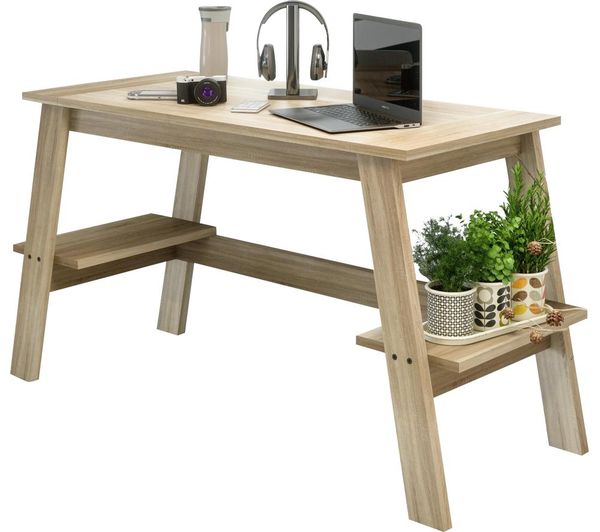 Teknik Baylor Trestle Desk Sonoma Oak