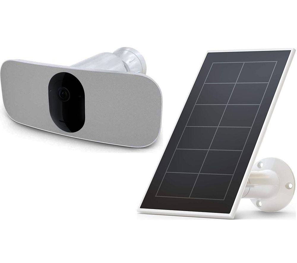 Buy ARLO Pro 3 Floodlight Quad HD WiFi Security Camera & Essential Solar Panel Bundle Free