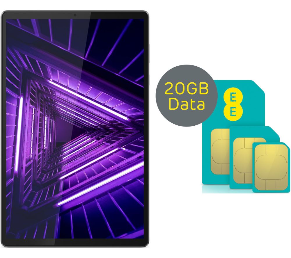 LENOVO Tab M10 FHD Plus 10.3" 4G Tablet & EE 20 GB SIM Card Bundle - 64 GB, Grey