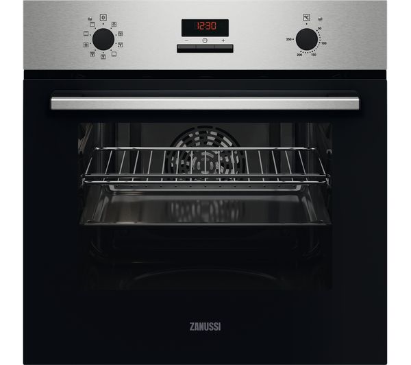 Zanussi Aquaclean Zohne2x2 Electric Oven Black Stainless Steel