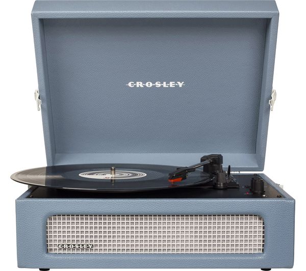 An image of CROSLEY Voyager Belt Drive Bluetooth Turntable - Washed Blue