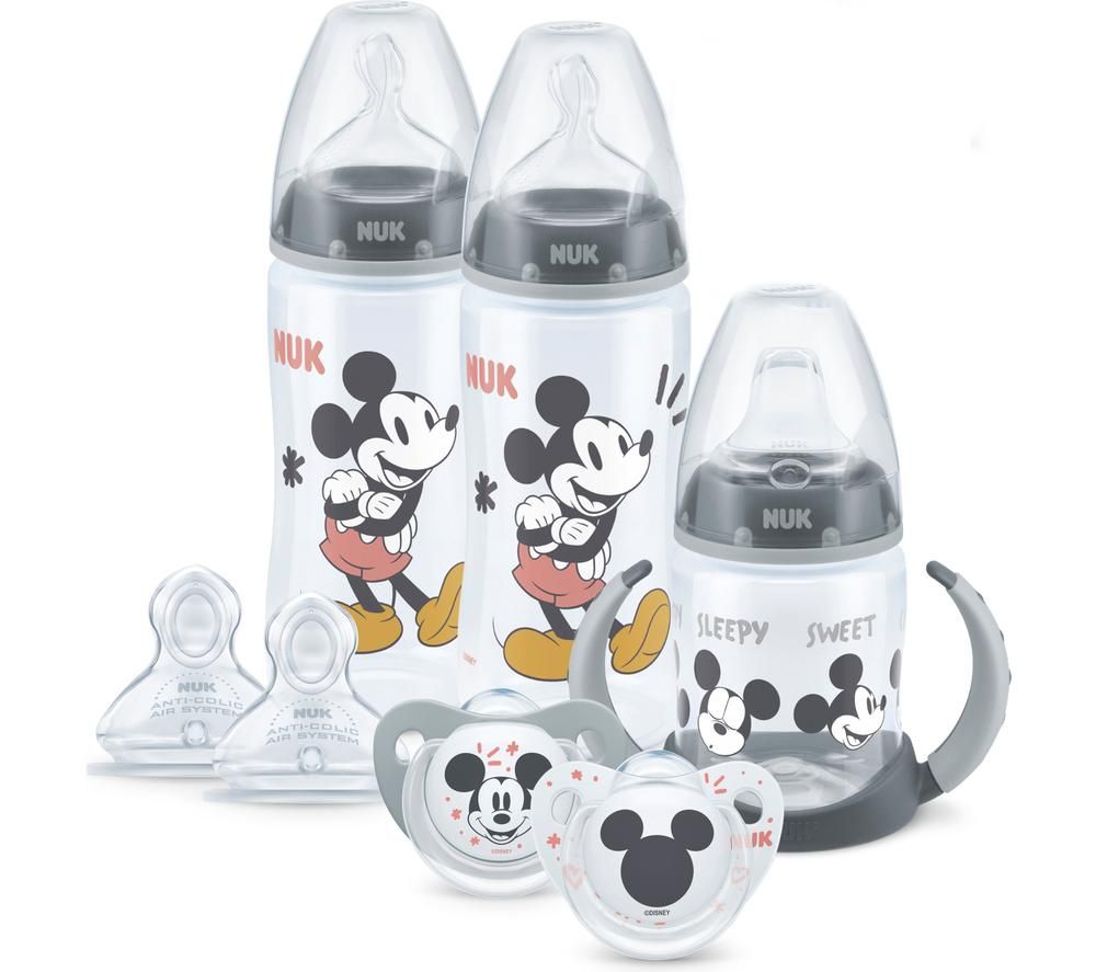 First Choice+ Disney Mickey Mouse NK10751508 Baby Bottle Set - Transparent White