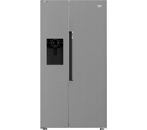 Image of BEKO Pro HarvestFresh ASP342VPS American-Style Fridge Freezer - Stainless Steel