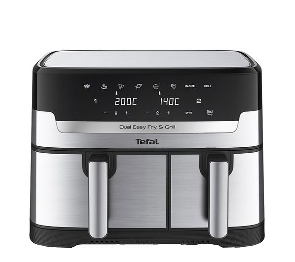 Image of TEFAL Easy Fry Dual Zone EY905D40 Air Fryer & Grill - Stainless Steel