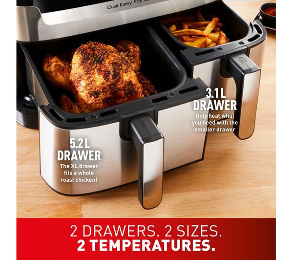 EY905D40 - TEFAL Easy Fry Dual Zone EY905D40 Air Fryer & Grill ...