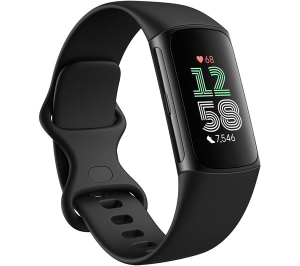 Image of FITBIT Charge 6 Fitness Tracker - Obsidian, Silicone Strap, Universal