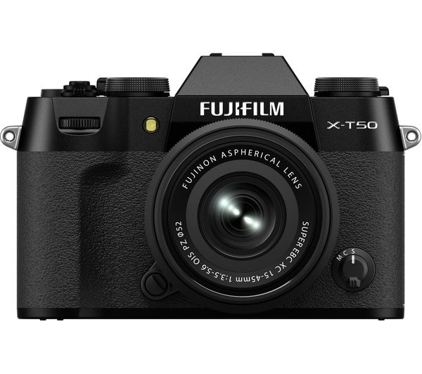 Fujifilm X T50 Mirrorless Camera With Fujinon Xc 15 45 Mm F 35 56 Ois Pz Lens Black