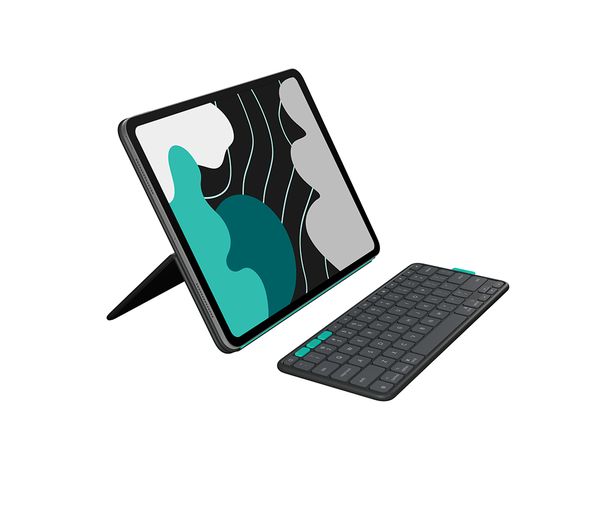 Logitech Ipad 13 Keyboard Flip Folio Case Grey