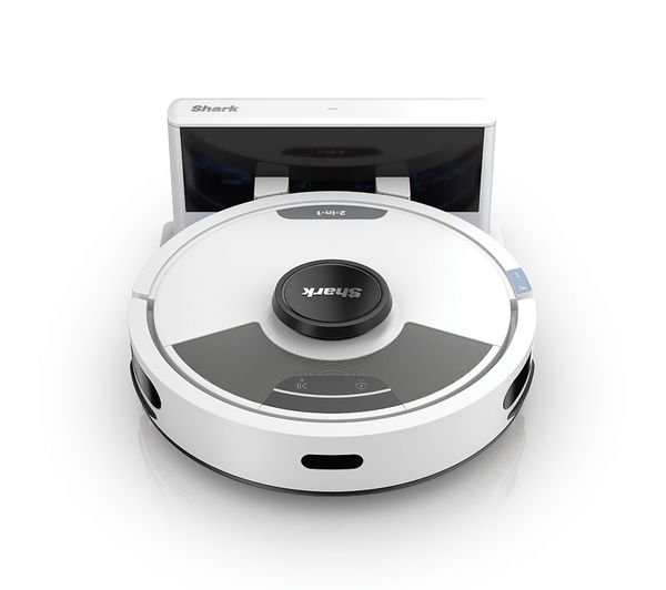 An image of SHARK RV2620WDUKWH Matrix Plus 2-in-1 Robot Vacuum Cleaner - White & Silver