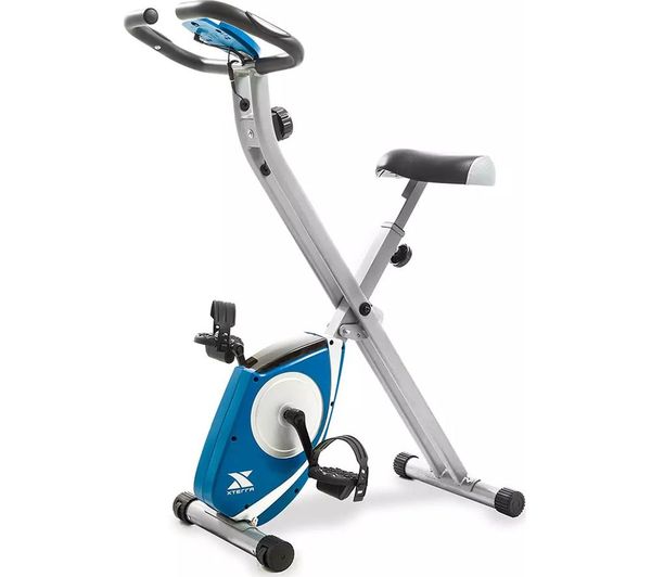 An image of XTERRA Fitness FB150 Folding Exercise Bike - Silver & Blue
