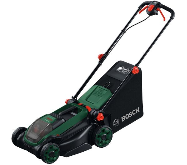 An image of BOSCH Rotak 18V2-38 Cordless Rotary Lawn Mower - Green & Black