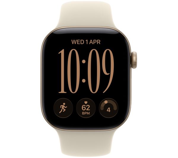 An image of APPLE Watch Series 12 - 42 mm Light Gold Aluminium Case with Sand Sport Band, S/M