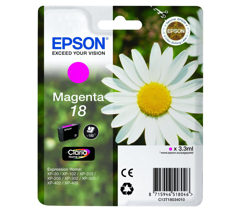 EPSON Daisy T1803 Magenta Ink Cartridge, Magenta